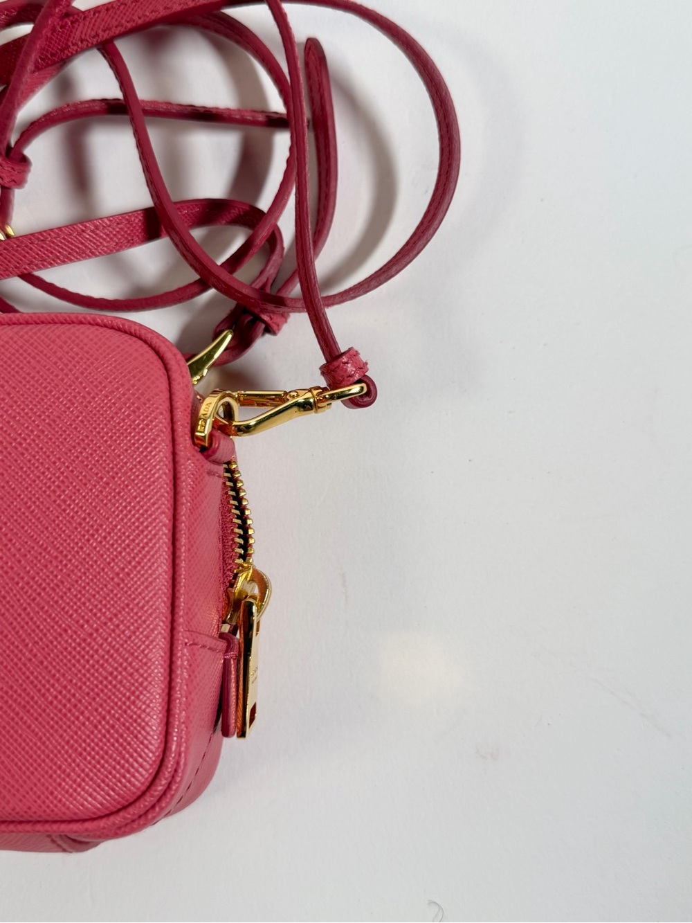 Prada Pink Saffiano Crossbody Camera Bag with Gold Hardware - Picture 3 of 6